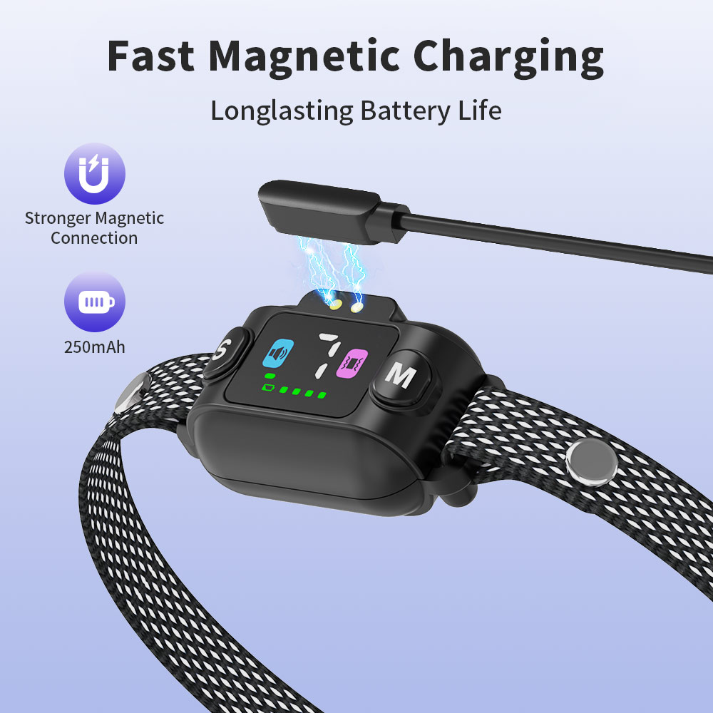 Tize smart bark / training collar with color screen and magnetic fast charging